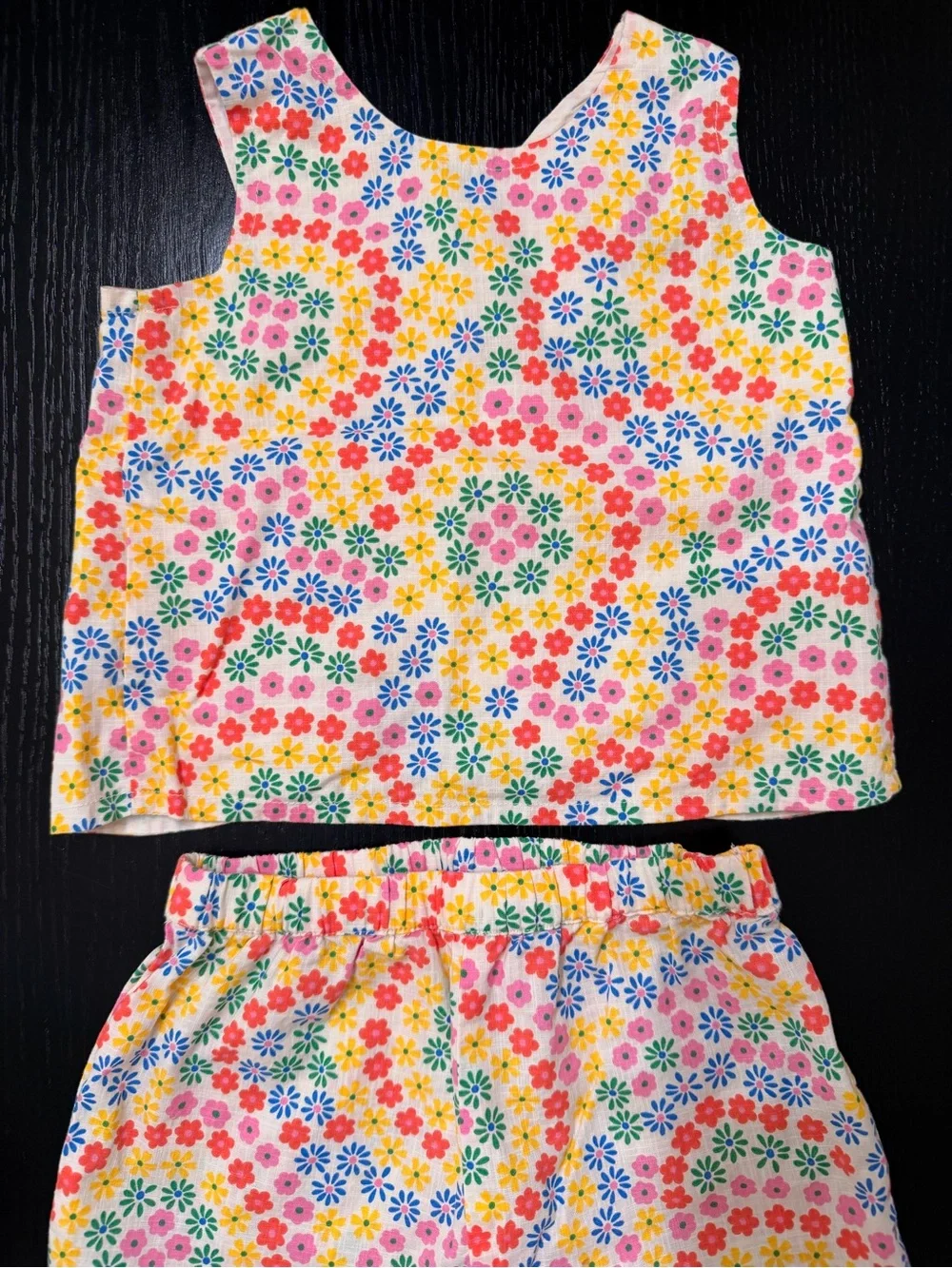 Girls Floral Two-Piece Tank & Shorts Set - Multicolor
